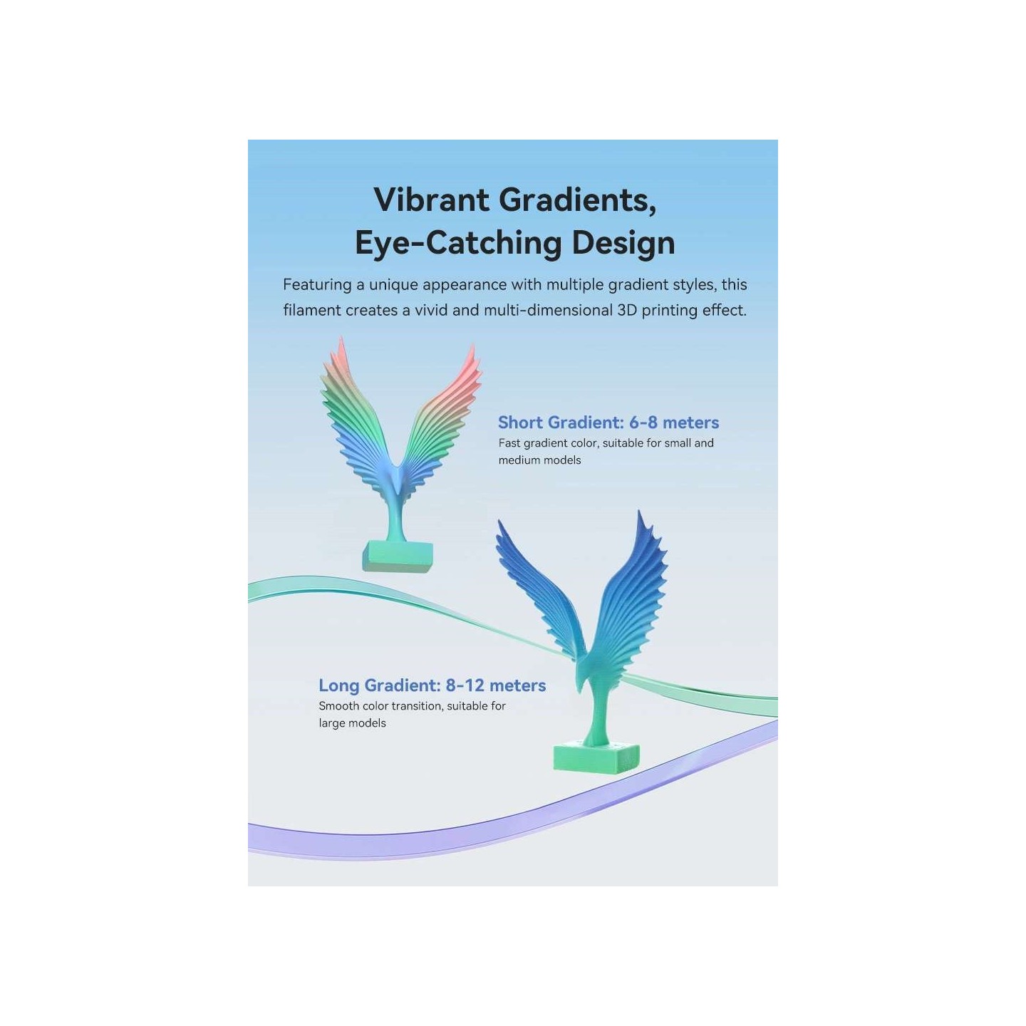 Creality Hyper PLA Rainbow Wild Blossom Short Gradient - 1.75mm Filament - Rainbow Wild Blossom, 1kg