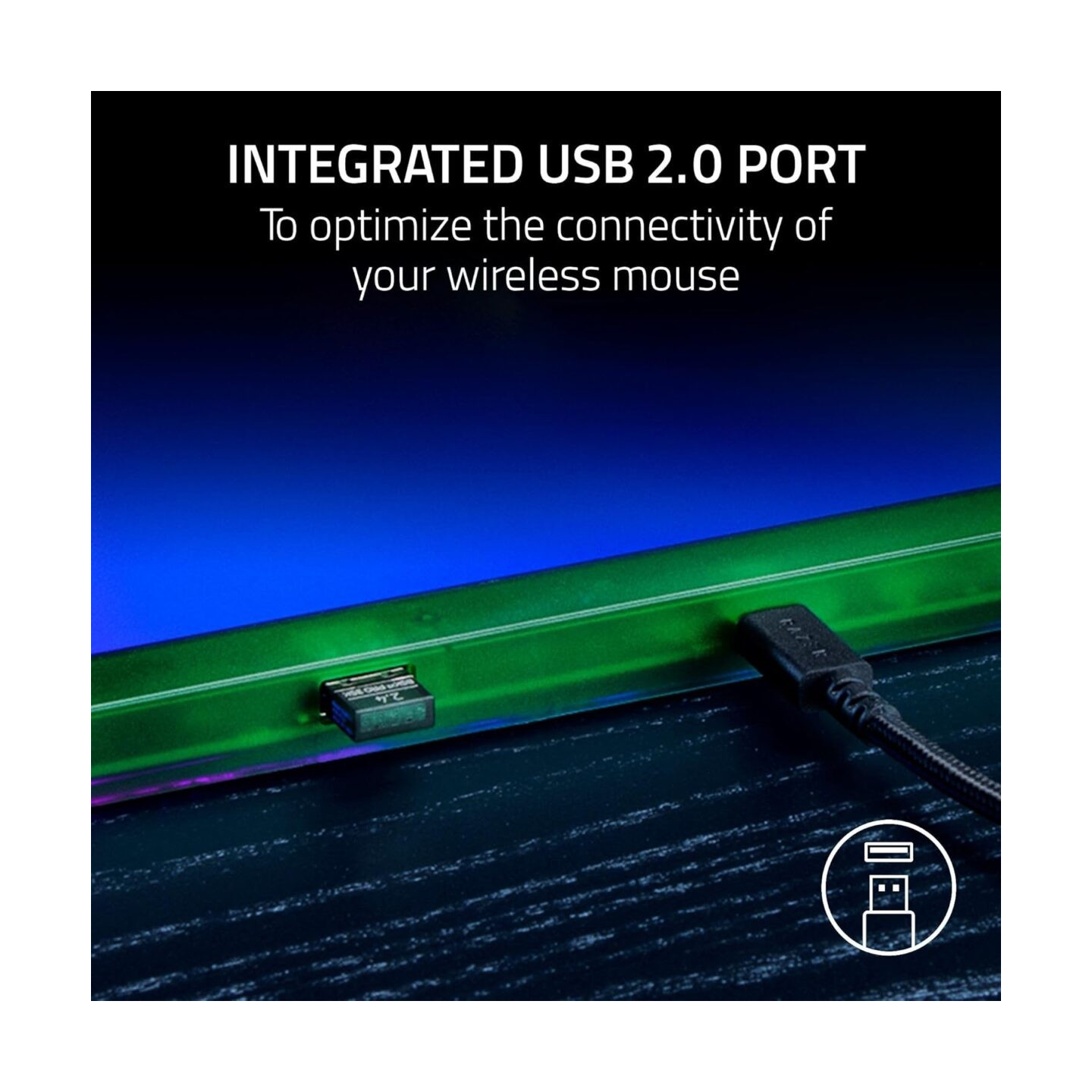 Razer Firefly V2 Pro - Phantom Green - RGB Gaming Mouse Pad with USB Hub and Backlit Lighting