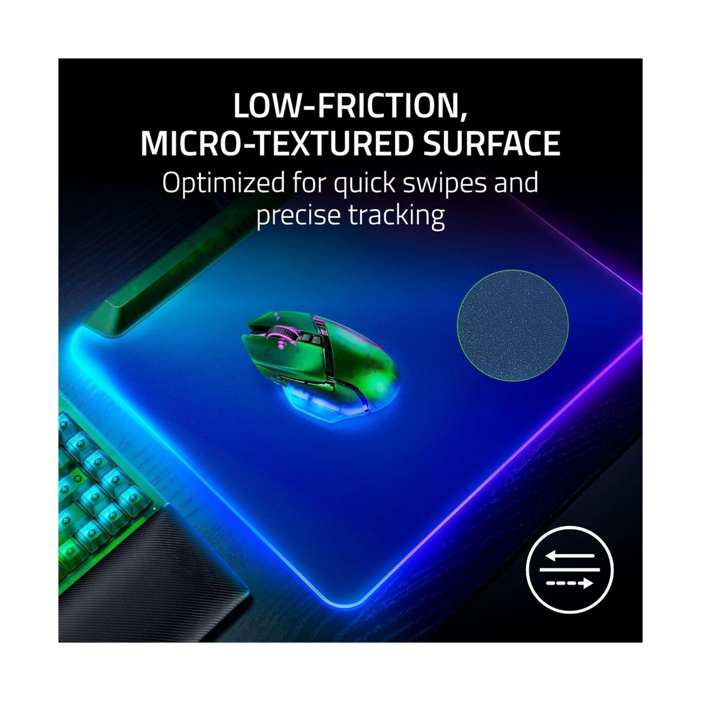 Razer Firefly V2 Pro - Phantom Green - RGB Gaming Mouse Pad with USB Hub and Backlit Lighting