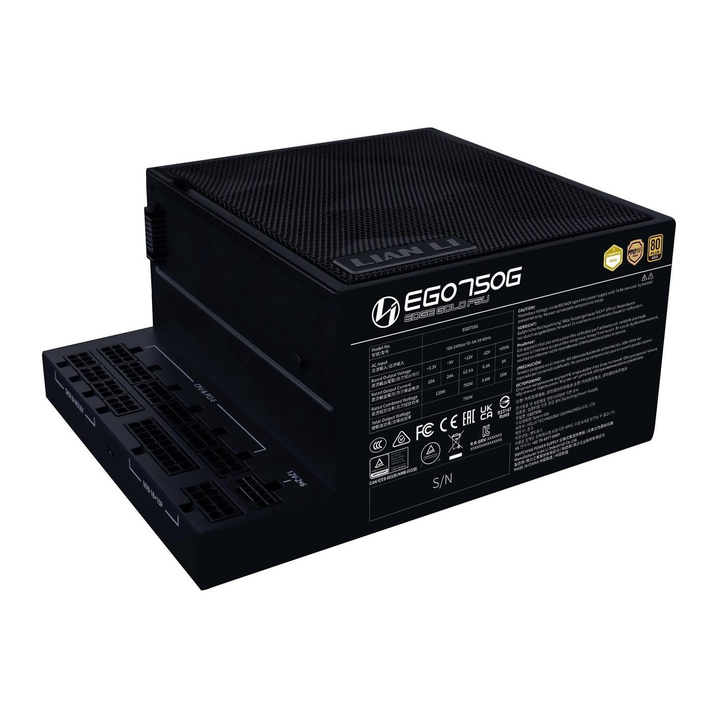 Lian Li Edge Gold EG0750G 750W 80+ Gold Fully Modular ATX PSU - Black (Boxed) — Buy in Cyprus with Fast Delivery
