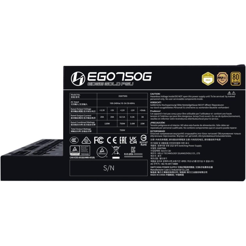 Buy Lian Li Edge 750W Black 80+ Gold, Fully Modular ATX PSU - Black, 750W, 80+ G... in Cyprus, Nicosia, Limassol, Larnaka, Pafos