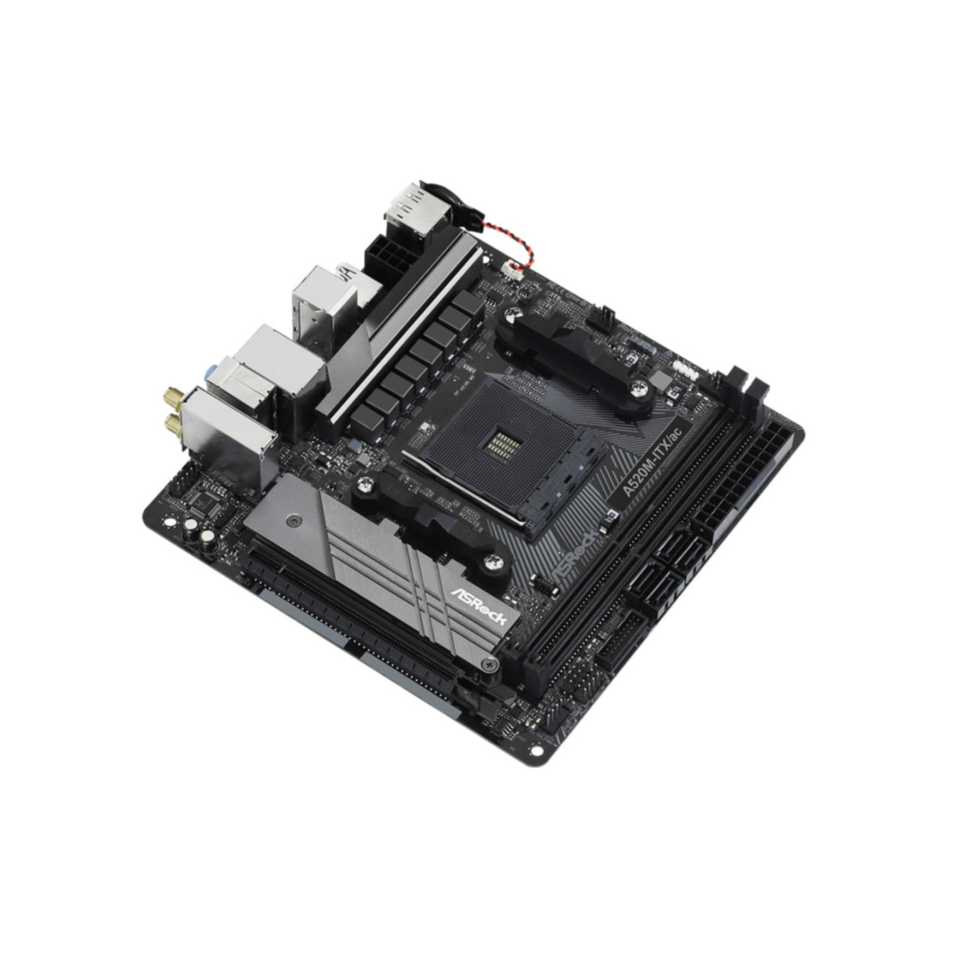 ASRock A520M-ITX AC (AM4) - AMD A520 Micro-ATX Motherboard, DDR4 2x DIMM (Up to 64GB), M.2, Wi-Fi 5 & Bluetooth 4.2