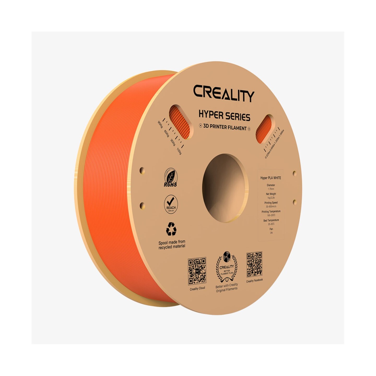 Creality Hyper PLA Orange 3D Printer Filament - 1 kg Spool - 1.75mm, High-speed PLA — Buy in Cyprus with Fast Delivery