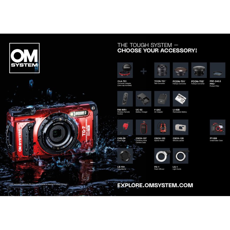 Buy Olympus OM-System TG-7 Red Tough Camera Underwater - TG-7 - Red in Cyprus, Nicosia, Limassol, Larnaka, Pafos