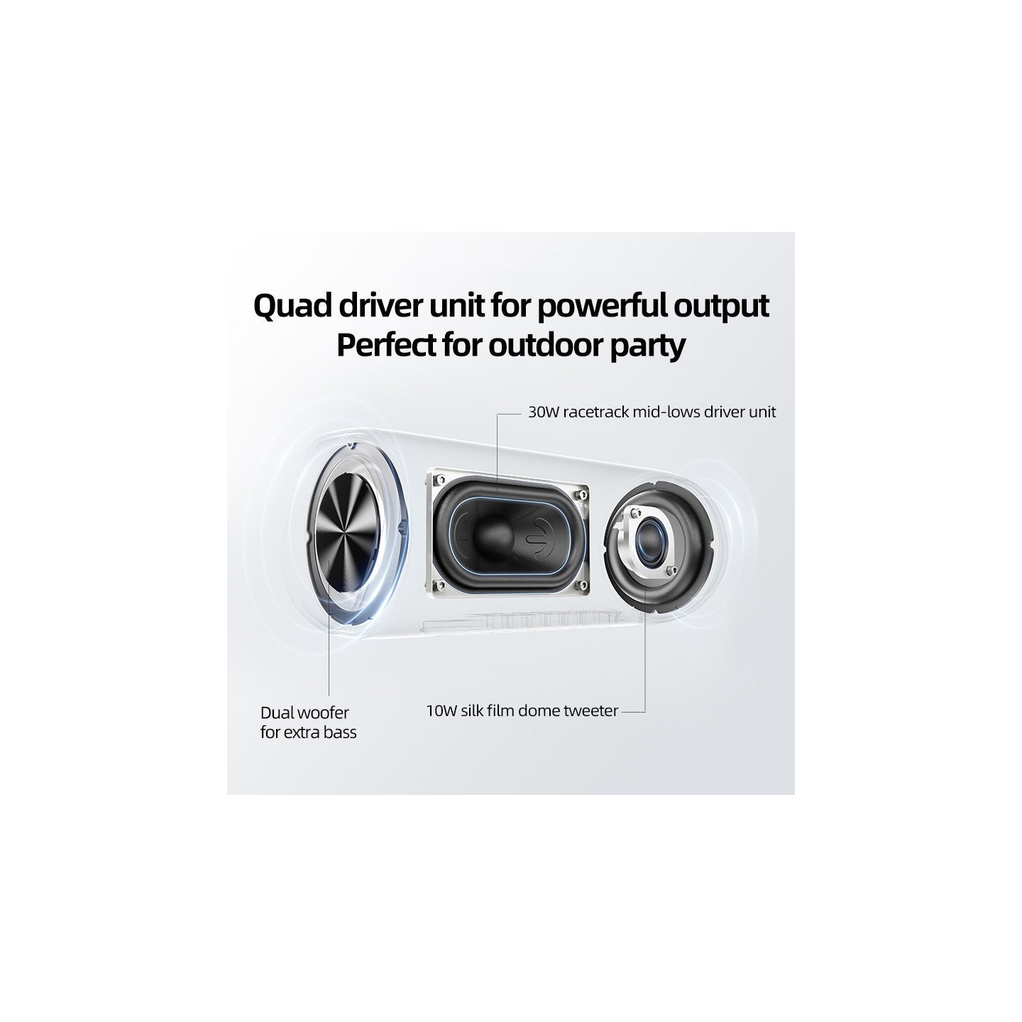 QCY SP7 Green - SP7 - Portable Bluetooth Speaker, 40W, RGB Light Show, Mic for Calls — Buy in Cyprus with Fast Delivery