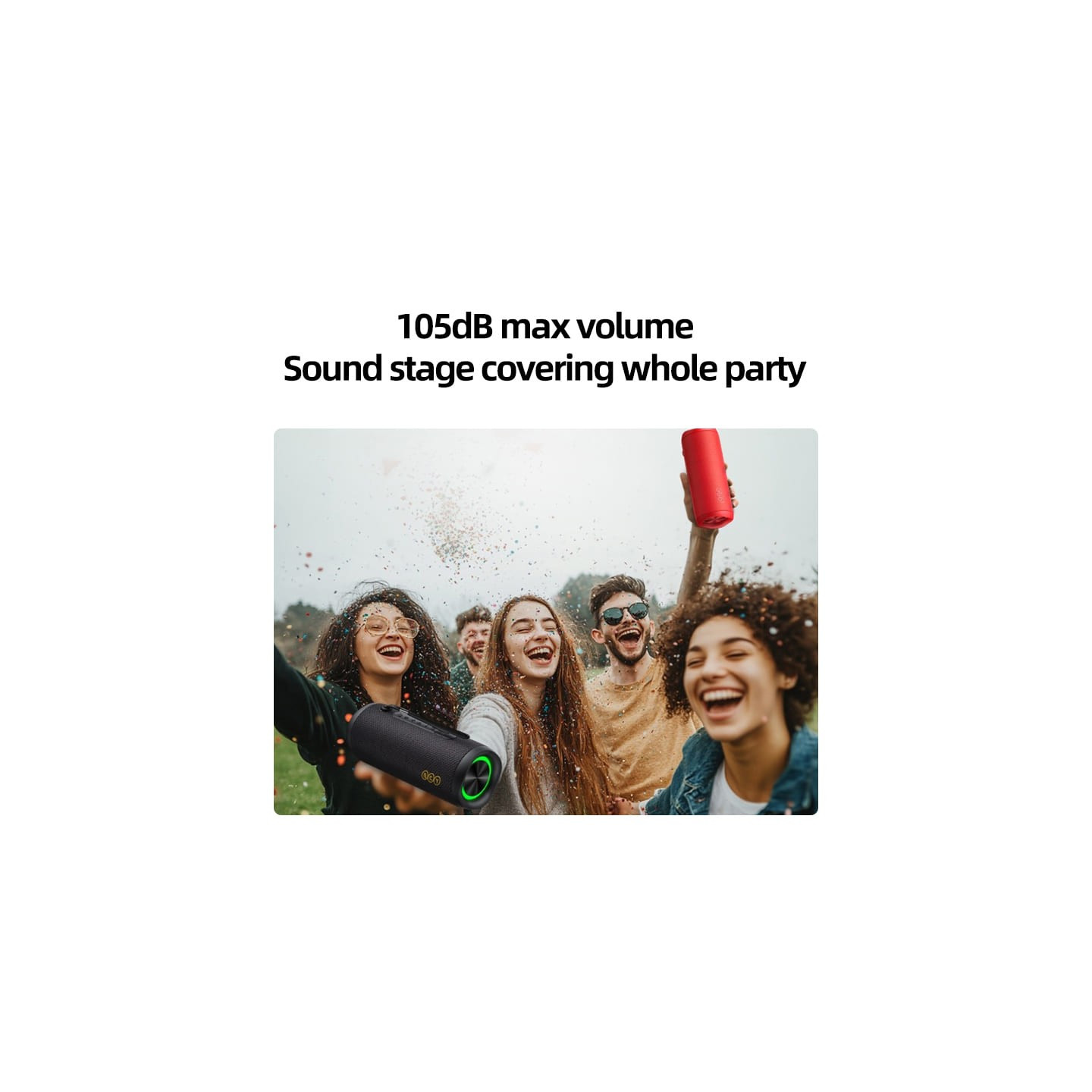 QCY SP7 Green - SP7 - Portable Bluetooth Speaker, 40W, RGB Light Show, Mic for Calls — Buy in Cyprus with Fast Delivery