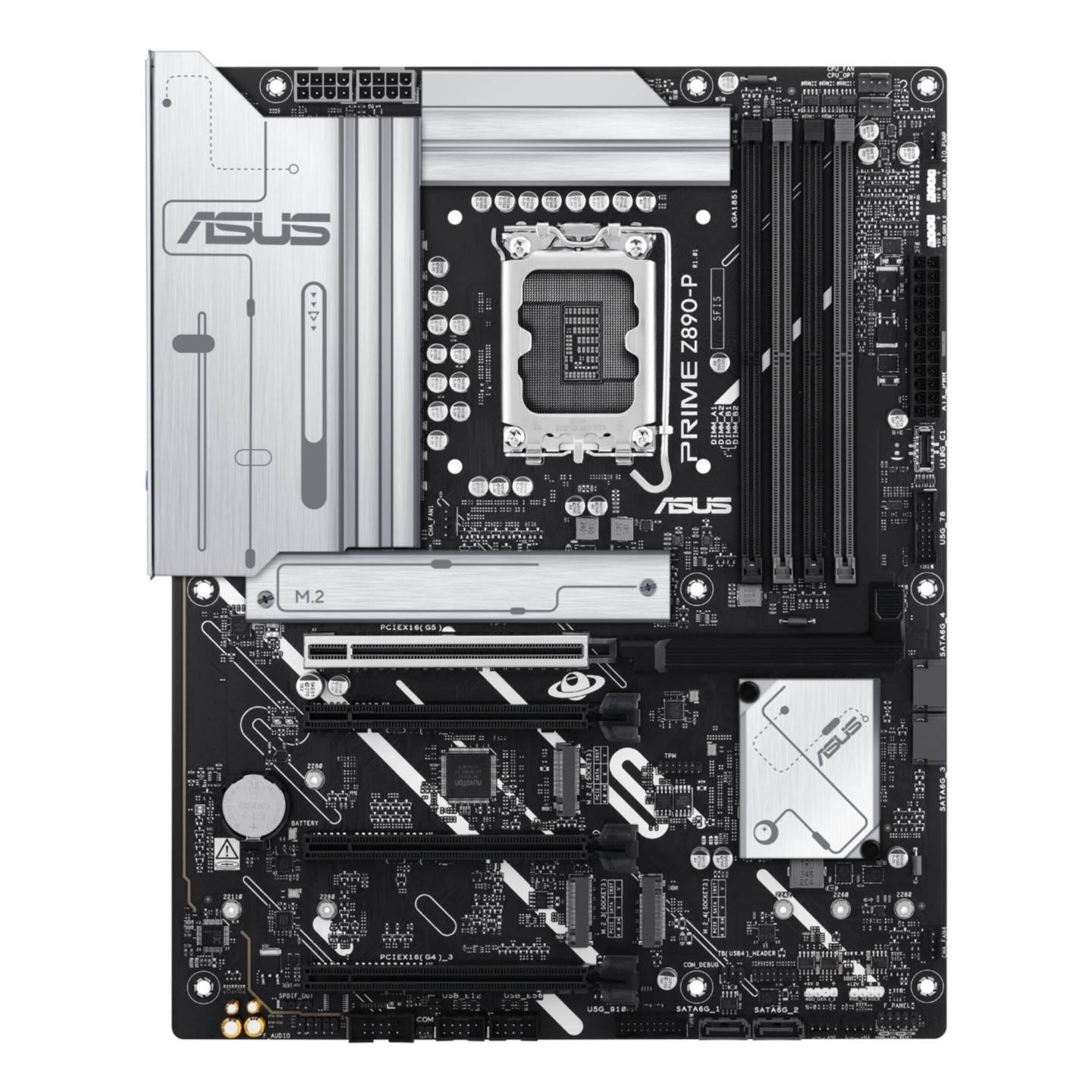 ASUS PRIME Z890-P LGA 1851 ATX Motherboard - DDR5 192GB, 4x M.2, PCIe 5.0, 2.5Gb LAN, HDMI 2.1 (Black)