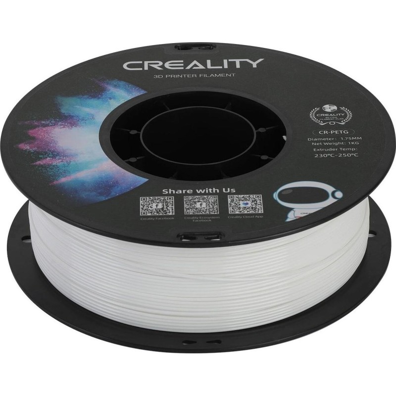 Buy Creality CR-PETG Filament - White - 1.75mm - 1 kg Spool - Hard Glossy, 49 MP... in Cyprus, Nicosia, Limassol, Larnaka, Pafos