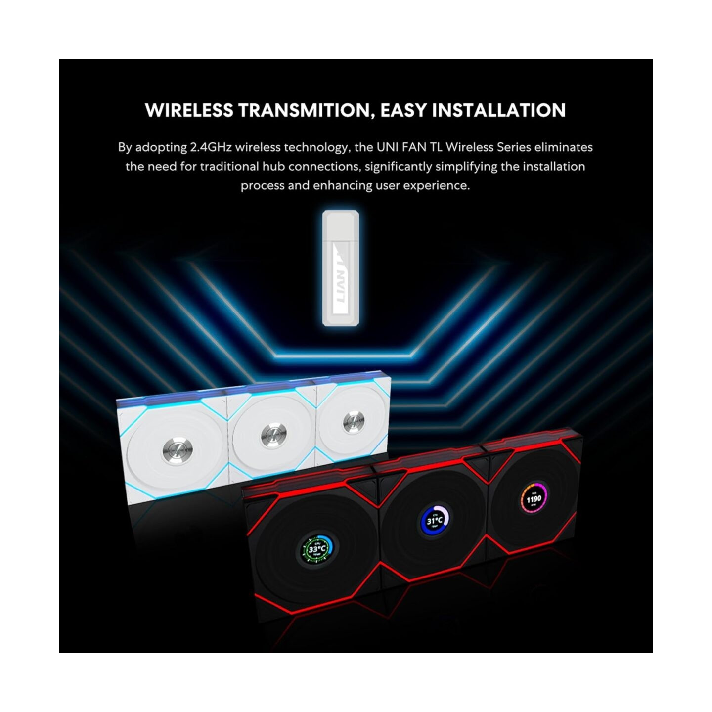 Lian Li UNI FAN TL LCD Wireless Reverse Blade 140 Black - 14RTLLCD1W1B (Boxed) — Buy in Cyprus with Fast Delivery