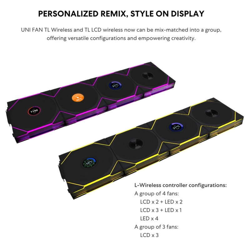 Buy Lian Li UNI FAN TL-LCD Wireless Reverse 140 - TL-LCD - Black, 140mm in Cyprus, Nicosia, Limassol, Larnaka, Pafos