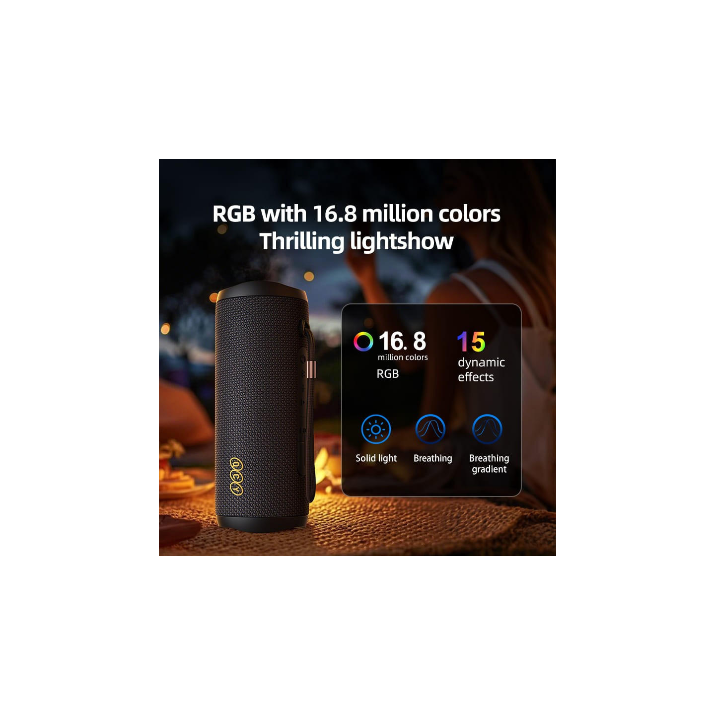 QCY SP7 Blue - SP7 - 40W Portable Bluetooth Speaker with RGB Light Show — Buy in Cyprus with Fast Delivery