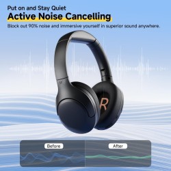 Buy QCY H3 Lite Headset - H3 Lite - ANC, BT5.3, 40mm Drivers, 60h Battery, Black in Cyprus, Nicosia, Limassol, Larnaka, Pafos