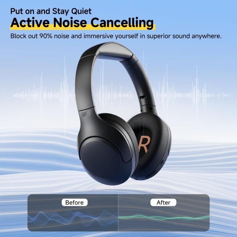 Buy QCY H3 Lite Headset - H3 Lite - ANC, BT5.3, 40mm Drivers, 60h Battery, Black in Cyprus, Nicosia, Limassol, Larnaka, Pafos