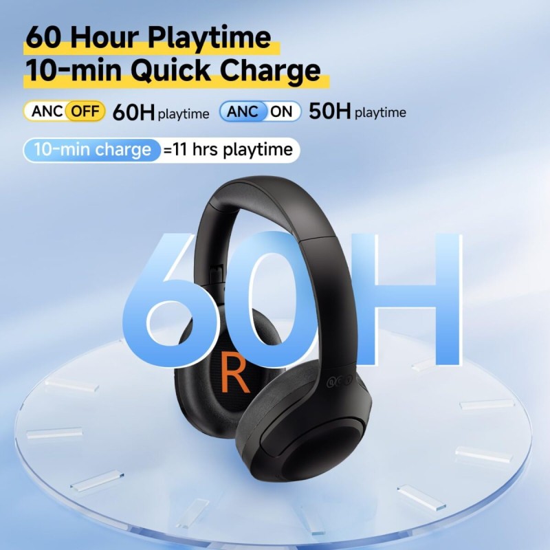 Buy QCY H3 Lite Headset - H3 Lite - ANC, BT5.3, 40mm Drivers, 60h Battery, Black in Cyprus, Nicosia, Limassol, Larnaka, Pafos