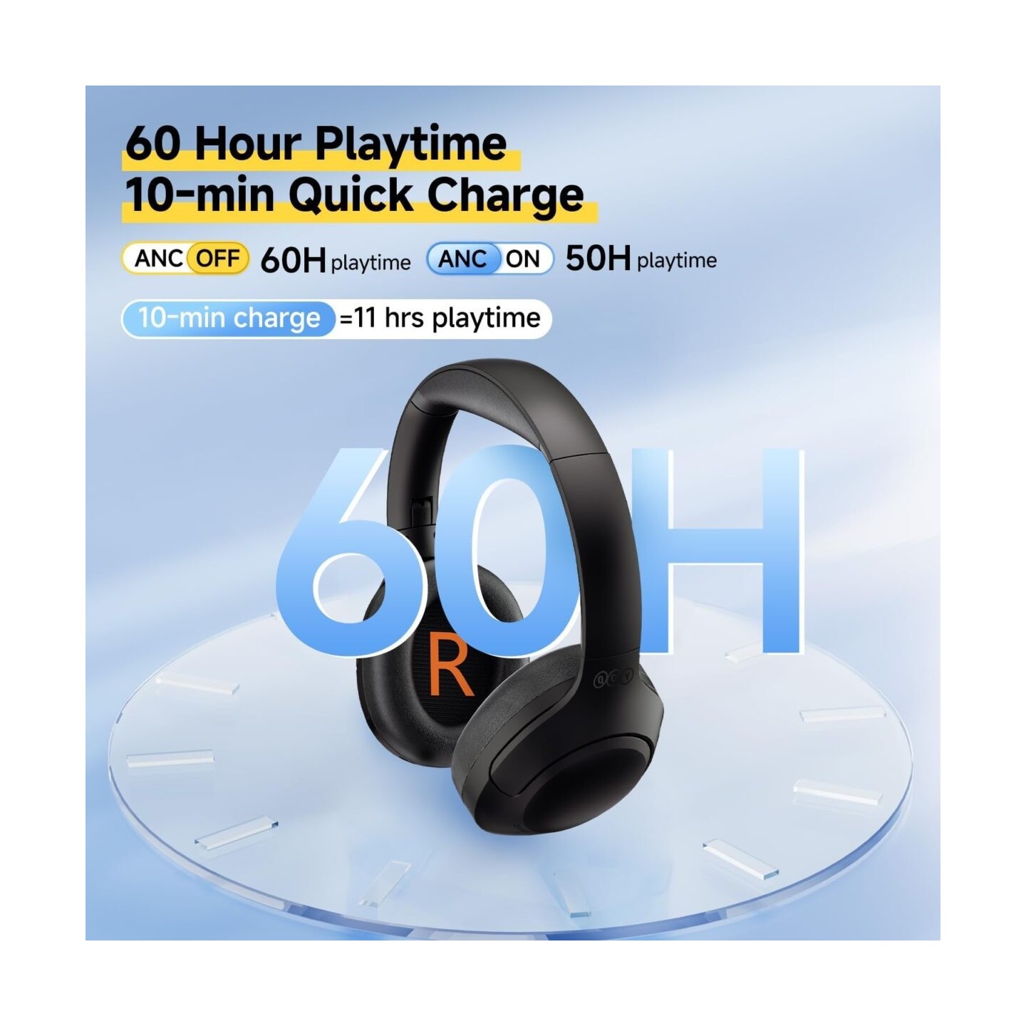 QCY H3 Lite Headset - H3 Lite - ANC, BT5.3, 40mm Drivers, 60h Battery, Black — Buy in Cyprus with Fast Delivery