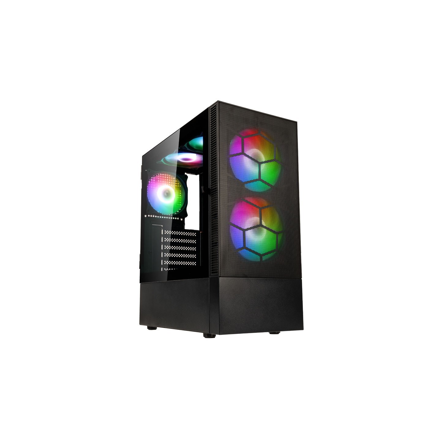 Kolink Observatory MX Mesh ARGB Midi Tower Case - Black - 5 ARGB Fans Included (2x140mm, 3x120mm) - 5999094005822 (Boxed)