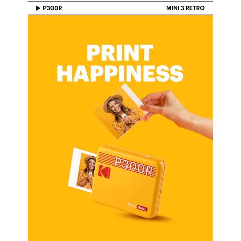 Buy Kodak Mini 3 Retro 4PASS Smartphone Photo Printer - Mini 3 Retro - Yellow, P... in Cyprus, Nicosia, Limassol, Larnaka, Pafos