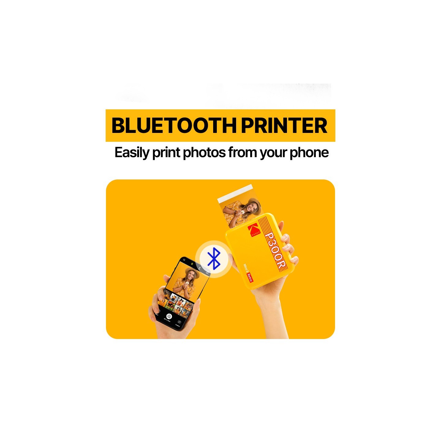 Kodak Mini 3 Retro 4PASS Smartphone Photo Printer - Mini 3 Retro - Yellow, Portable — Buy in Cyprus with Fast Delivery