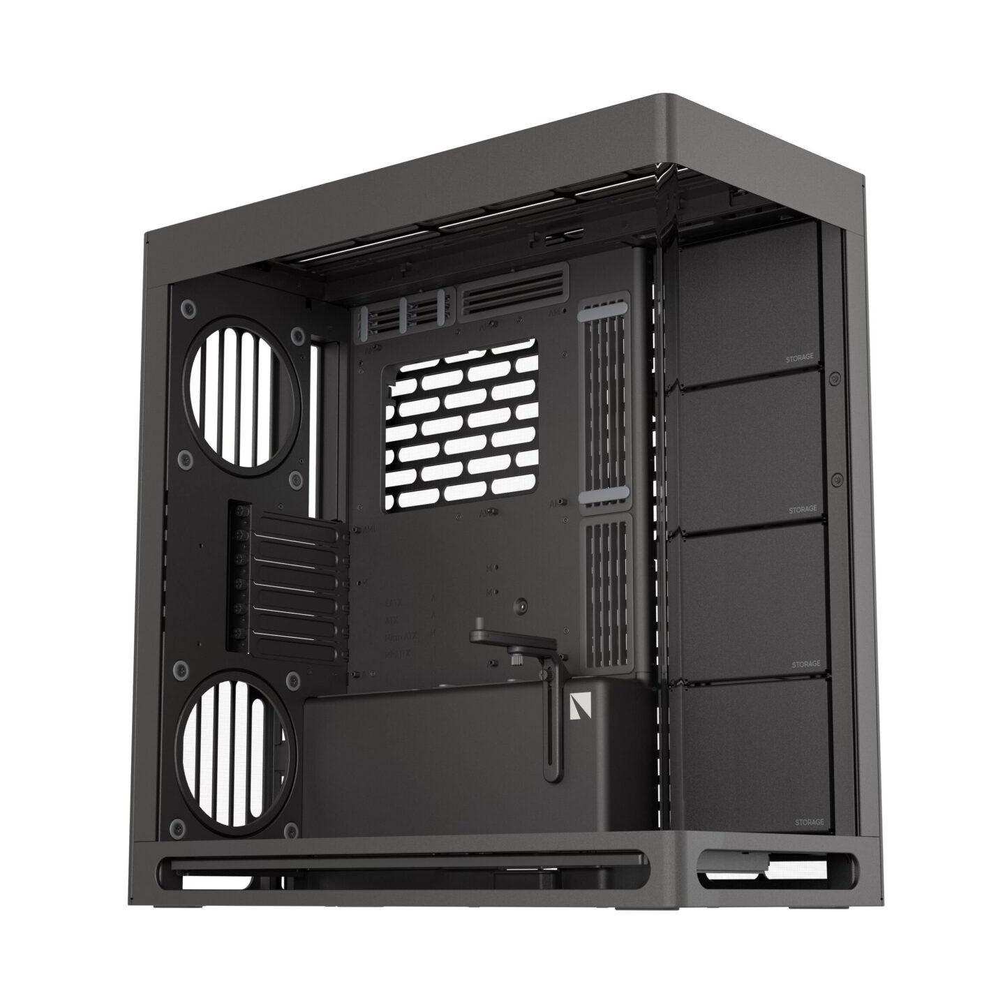 HAVN HS 420 Black Premium Midi Tower Case - HS 420 - Horizontal GPU orientation, 2-chamber design (Boxed)