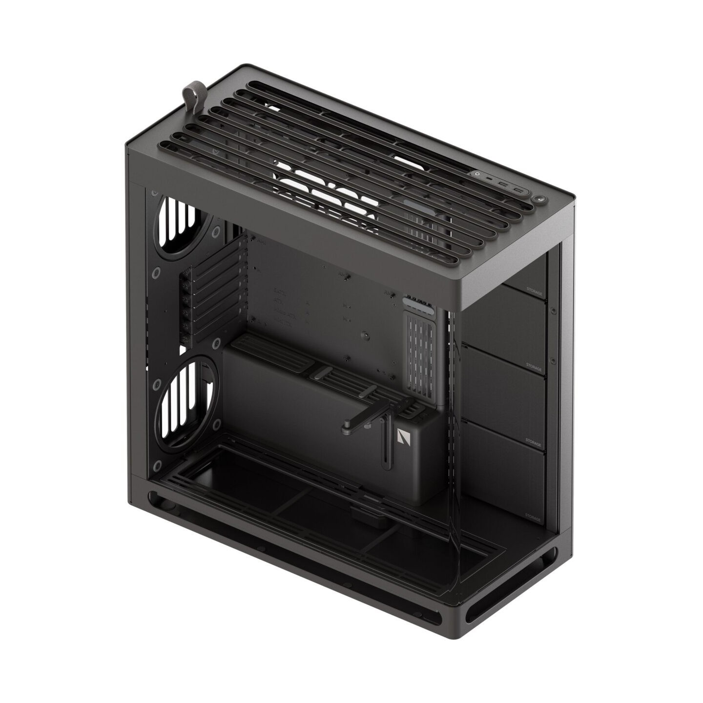 HAVN HS 420 Black Premium Midi Tower Case - HS 420 - Horizontal GPU orientation, 2-chamber design (Boxed)