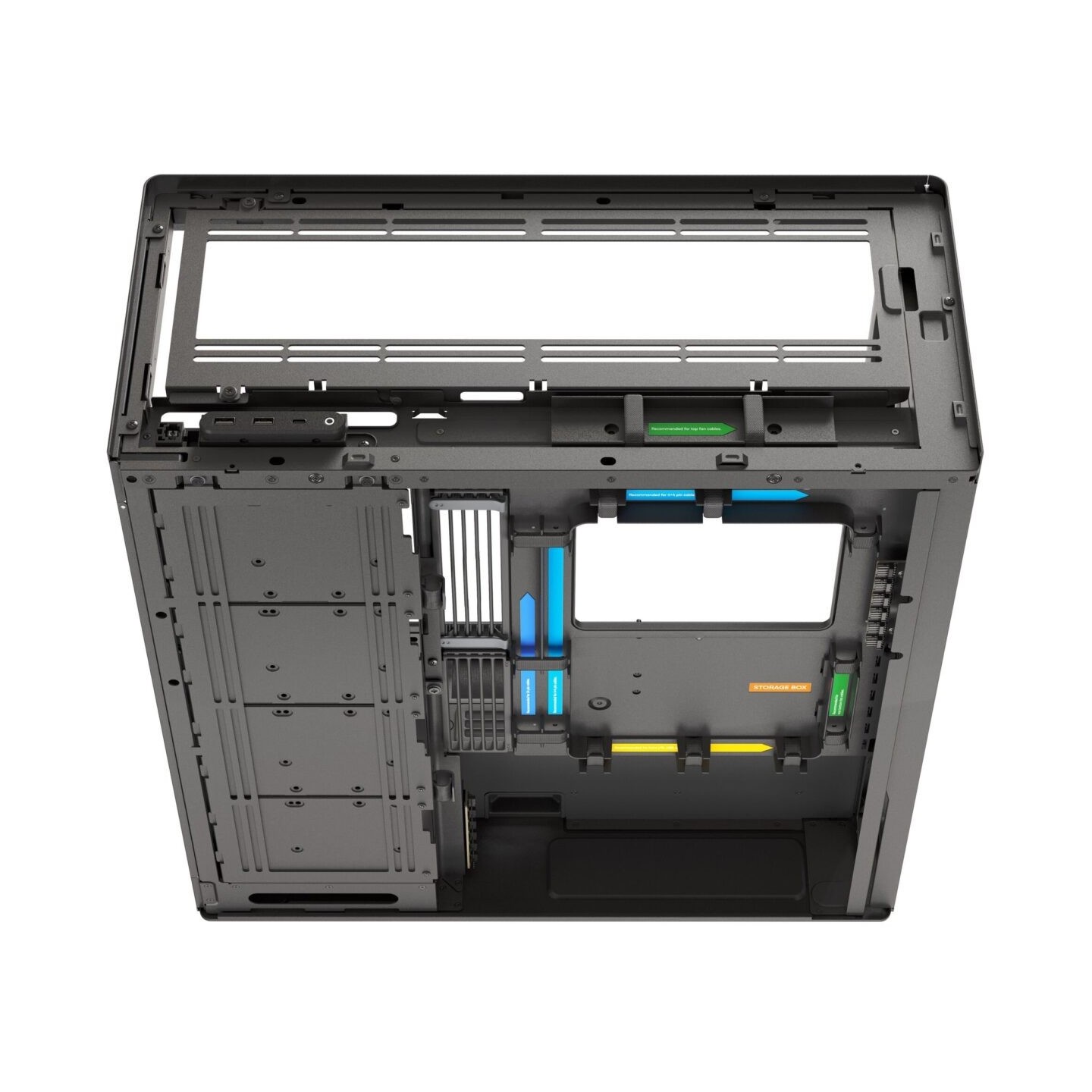 HAVN HS 420 Black Premium Midi Tower Case - HS 420 - Horizontal GPU orientation, 2-chamber design (Boxed)