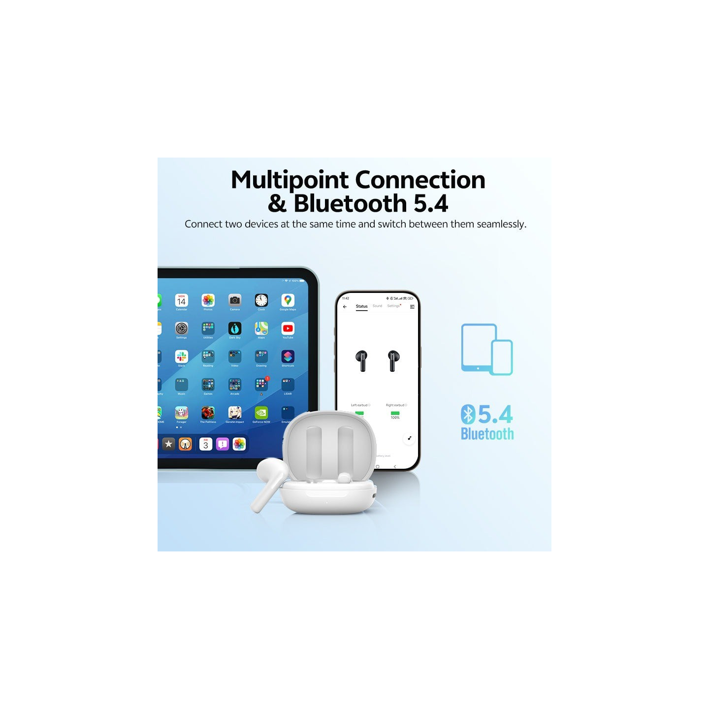 QCY AilyBuds E10 Black - E10 - TWS Earbuds, Hi-Res LDAC, 13mm Bio-diaphragm, ENC, IPX4, 35h — Buy in Cyprus with Fast Delivery