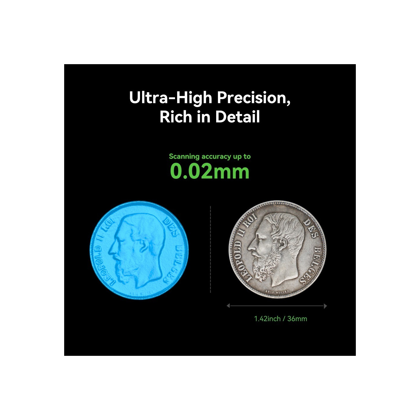 CR-Scan Otter 3D Scanner - CR-Scan Otter - Portable handheld, 10–2000 mm objects, 0.02 mm accuracy