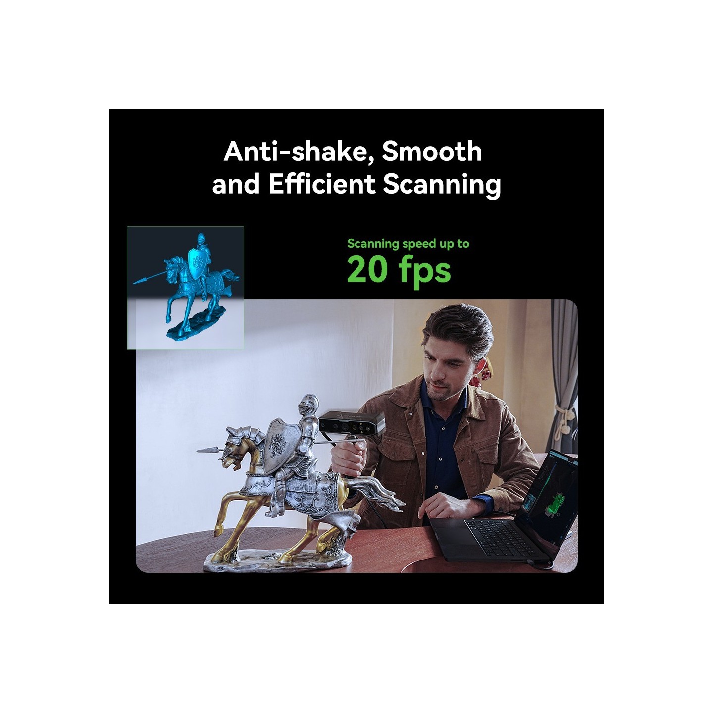 CR-Scan Otter 3D Scanner - CR-Scan Otter - Portable handheld, 10–2000 mm objects, 0.02 mm accuracy