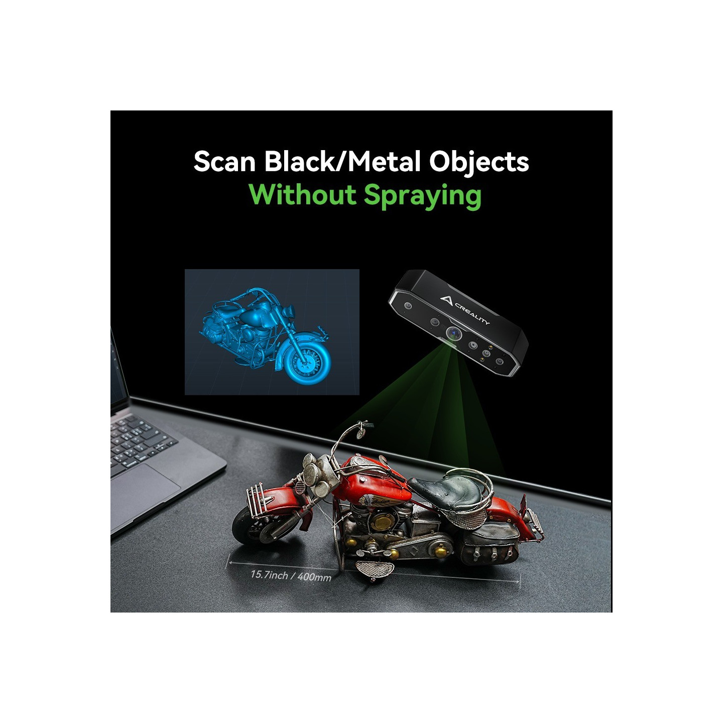 CR-Scan Otter 3D Scanner - CR-Scan Otter - Portable handheld, 10–2000 mm objects, 0.02 mm accuracy