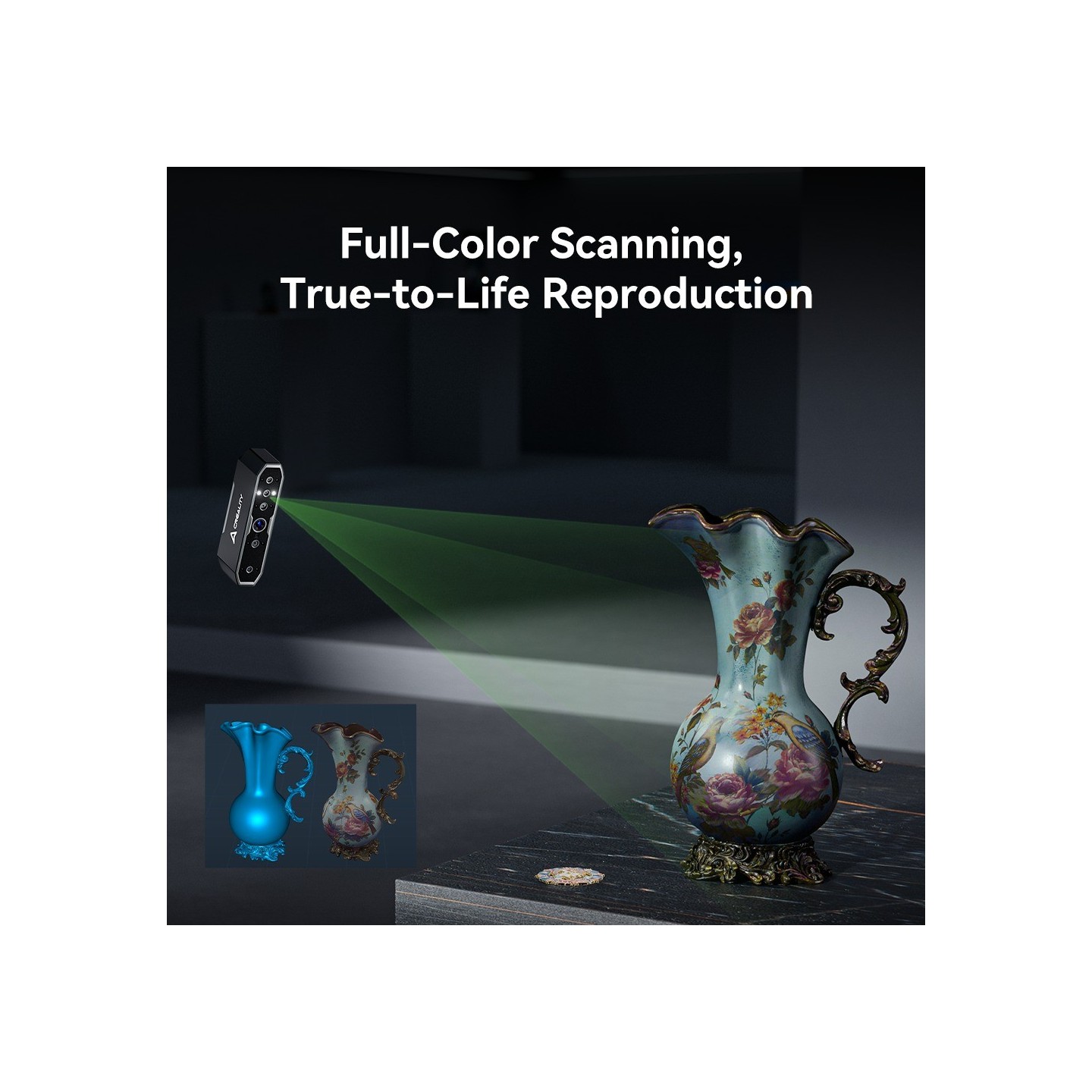 CR-Scan Otter 3D Scanner - CR-Scan Otter - Portable handheld, 10–2000 mm objects, 0.02 mm accuracy