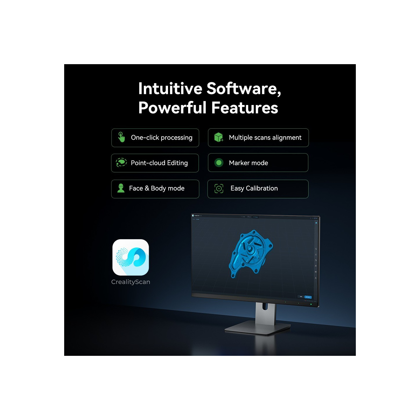 CR-Scan Otter 3D Scanner - CR-Scan Otter - Portable handheld, 10–2000 mm objects, 0.02 mm accuracy