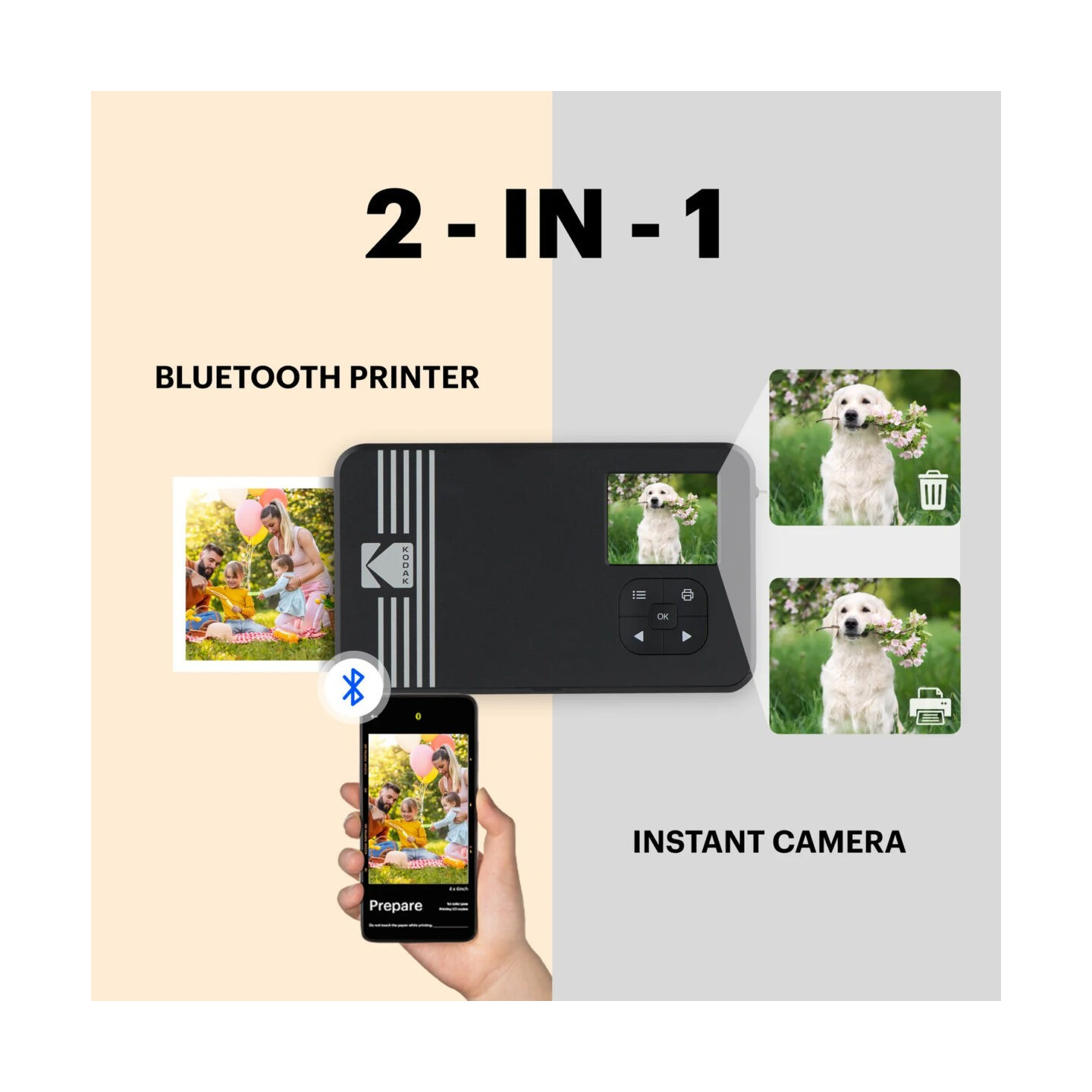 Kodak Mini Shot 2 Retro - Instant Camera & Photo Printer - Bluetooth, 8 Sheets — Buy in Cyprus with Fast Delivery