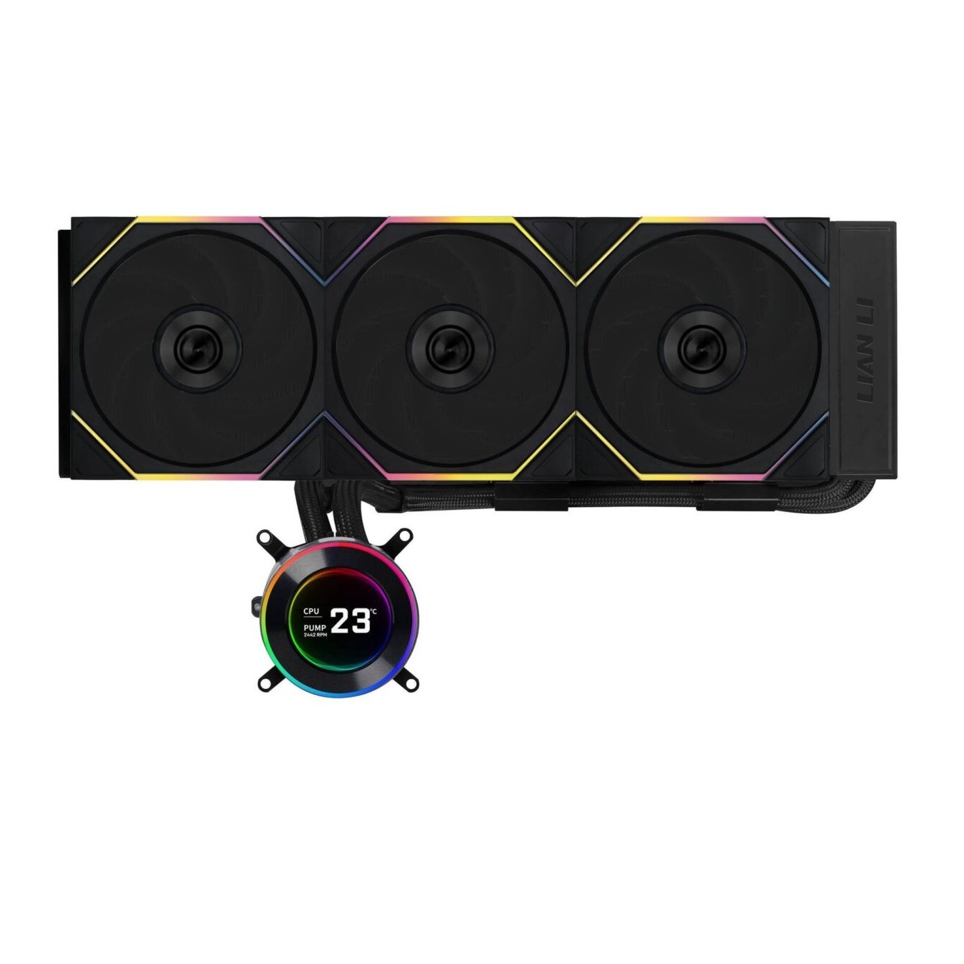 Lian Li HydroShift II LCD-C 360TL - HYDROSHIFT II LCD-C 360TL - Black, 360mm AIO CPU Cooler, 3x TL RGB Fans