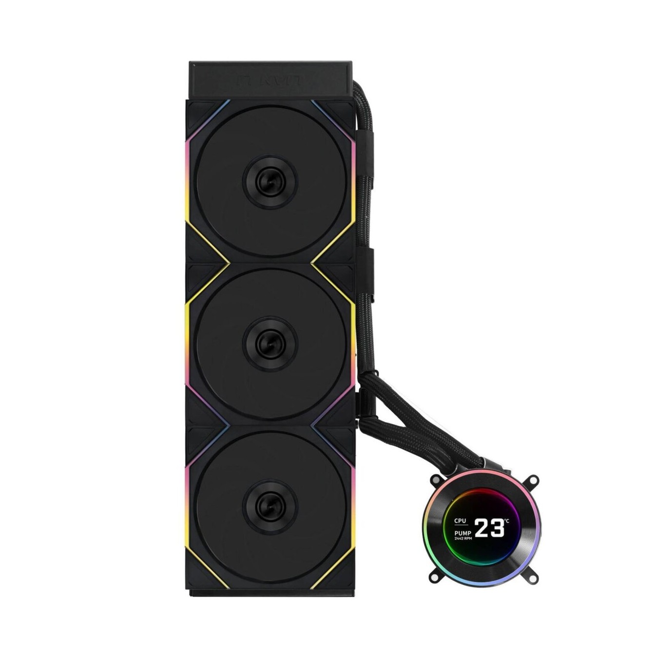 Lian Li HydroShift II LCD-C 360TL - HYDROSHIFT II LCD-C 360TL - Black, 360mm AIO CPU Cooler, 3x TL RGB Fans