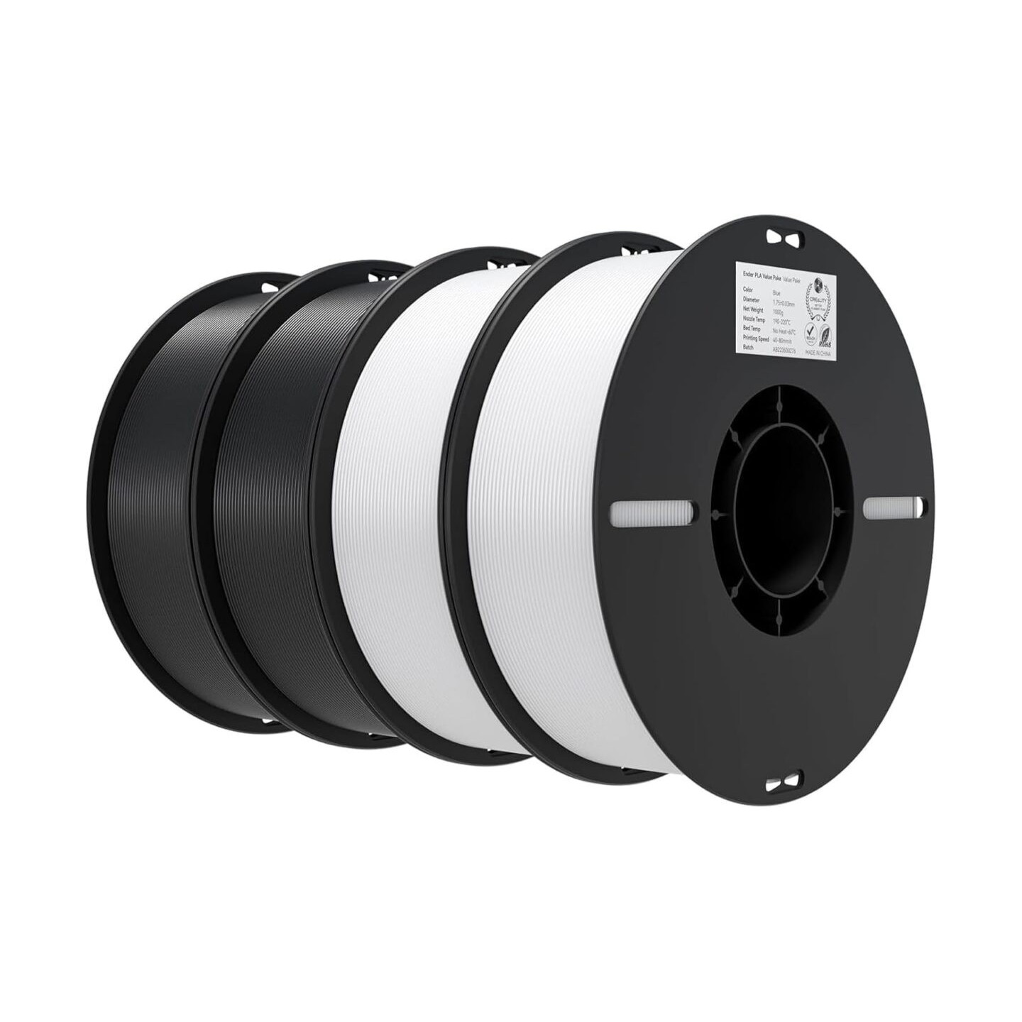 Creality EN-PLA Value Pack 4kg - 3301010473 - Black & White, 1.75mm PLA Filament — Buy in Cyprus with Fast Delivery