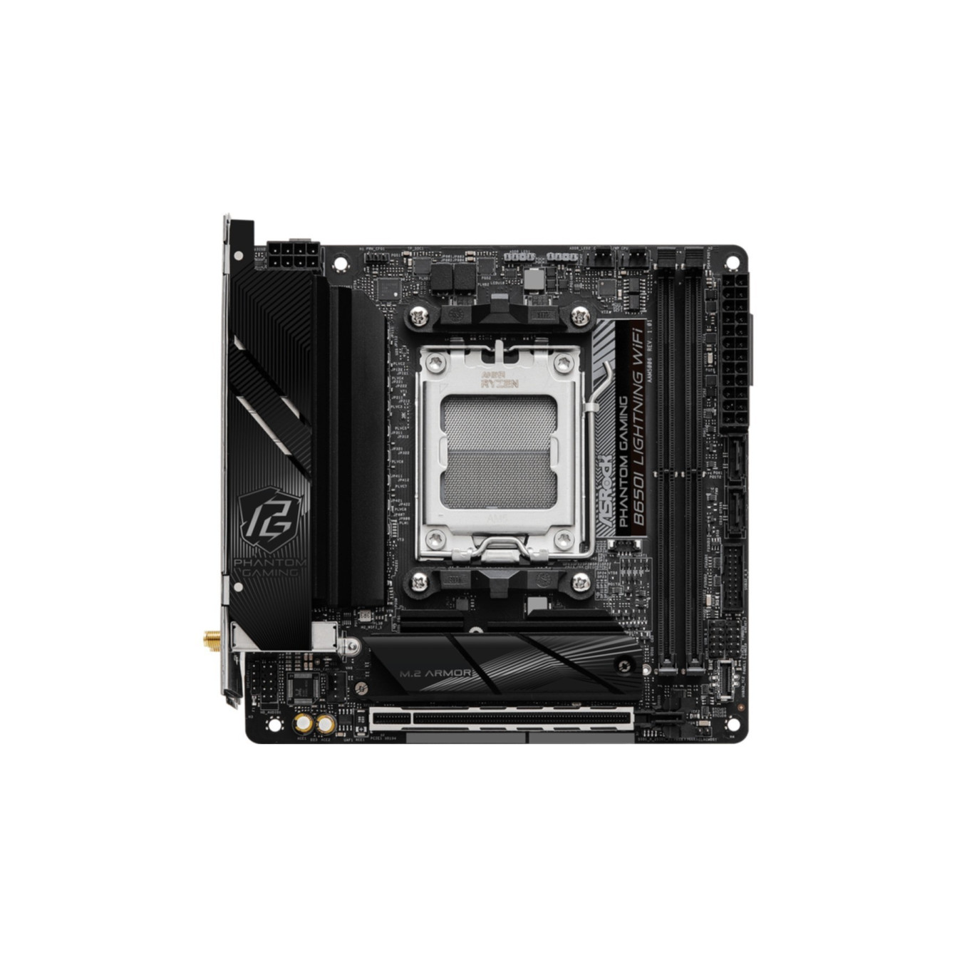 ASRock B650I Lightning WiFi - Mini-ITX AM5 Motherboard - DDR5, Wi-Fi 6E, 2.5Gb LAN, HDMI 2.1, 2x M.2 (Black)