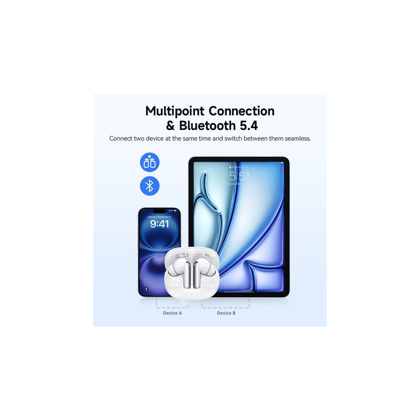 QCY Melobuds N50 ANC White - N50 - ANC 45dB, TWS, IPX4, BT5.4 — Buy in Cyprus with Fast Delivery