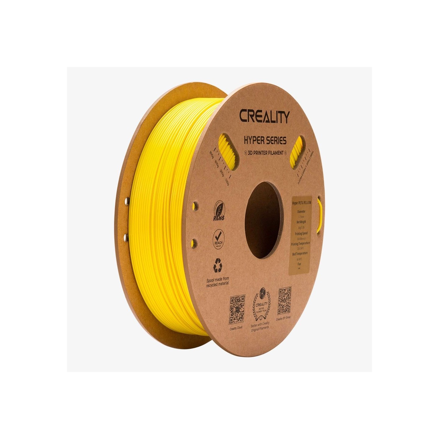 Creality Hyper-PETG Yellow 3D Printer Filament - Yellow, 1kg, PETG, Fast print — Buy in Cyprus with Fast Delivery