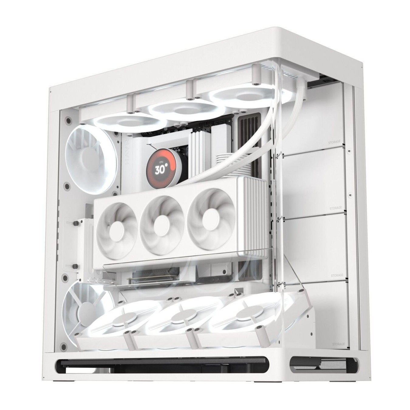 HAVN HS 420 VGPU White Premium Midi Tower Case - HS 420 - Vertical GPU Support — Buy in Cyprus with Fast Delivery