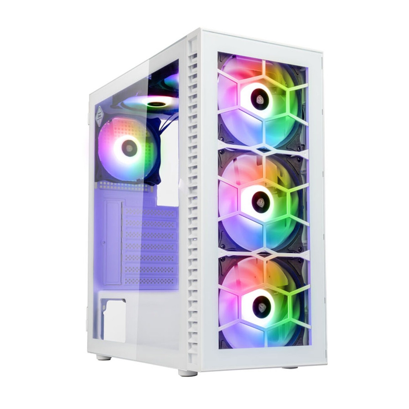 Kolink Observatory HF Glass ARGB Midi Tower Case White – 6 ARGB Fans | Armenius Store