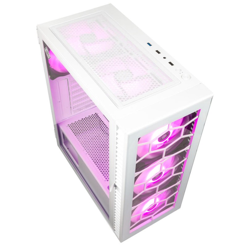 Buy Kolink Observatory HF Glass ARGB Midi Tower Case - White - 6 ARGB fans inclu... in Cyprus, Nicosia, Limassol, Larnaka, Pafos