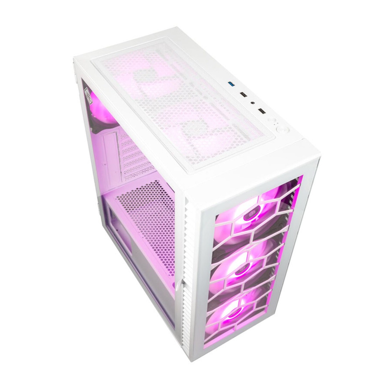 Kolink Observatory HF Glass ARGB Midi Tower Case White – 6 ARGB Fans | Armenius Store