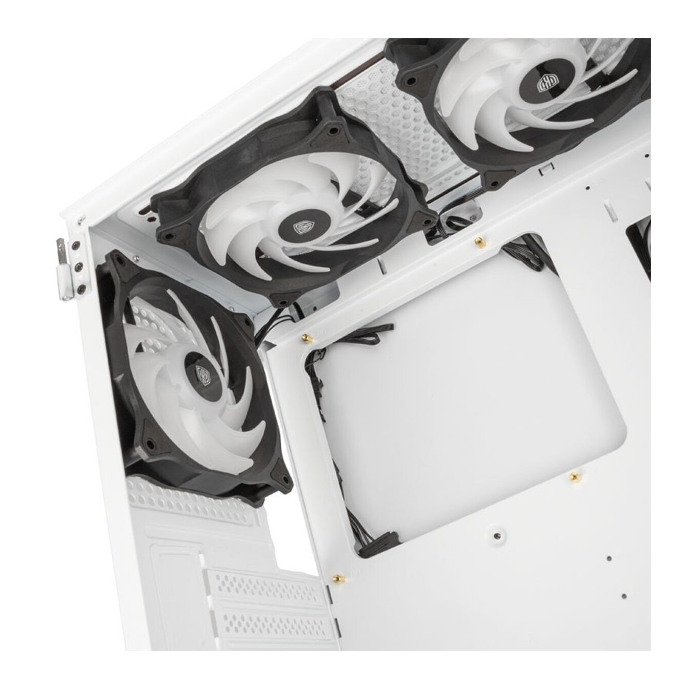 Kolink Observatory HF Glass ARGB Midi Tower Case White – 6 ARGB Fans | Armenius Store