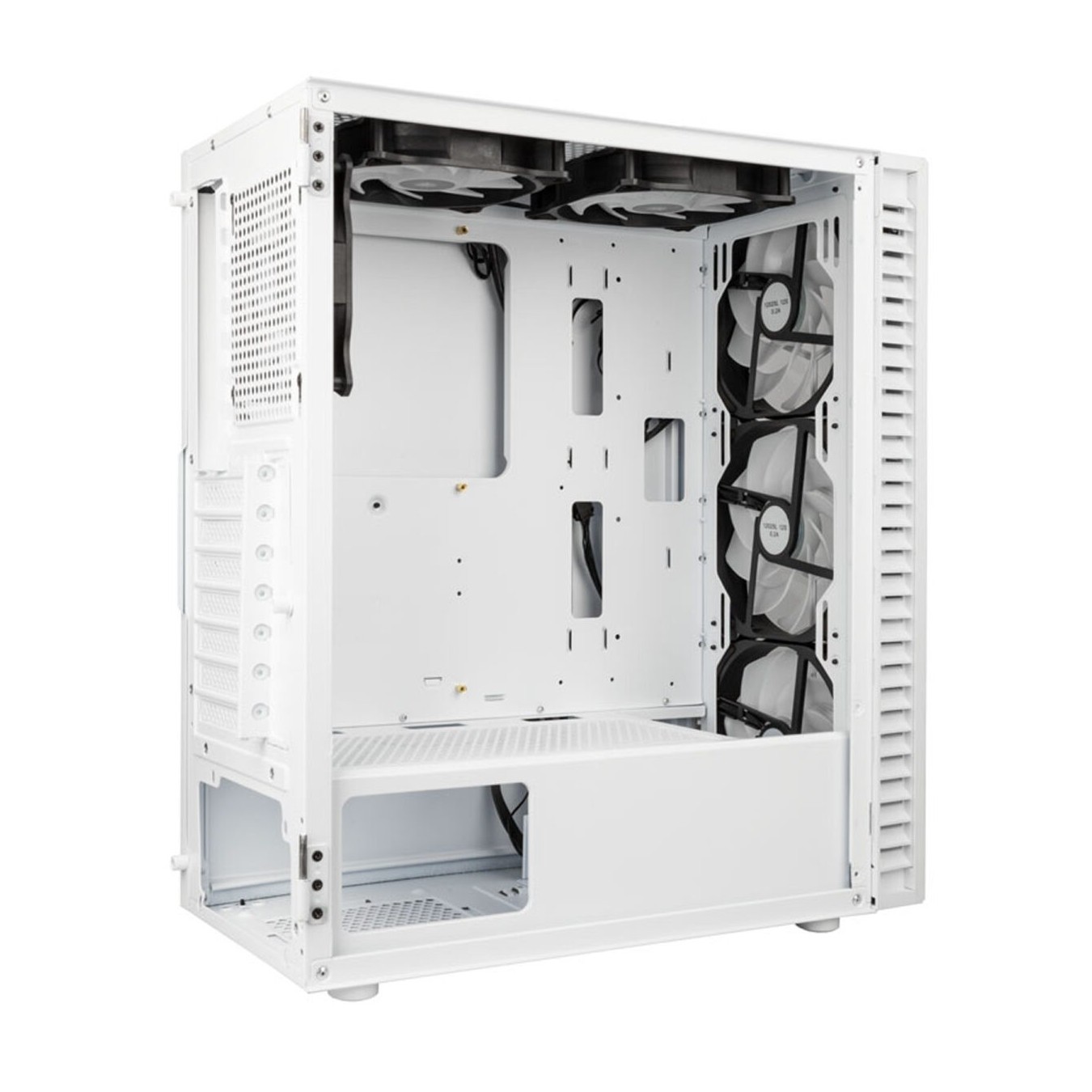 Kolink Observatory HF Glass ARGB Midi Tower Case White – 6 ARGB Fans | Armenius Store