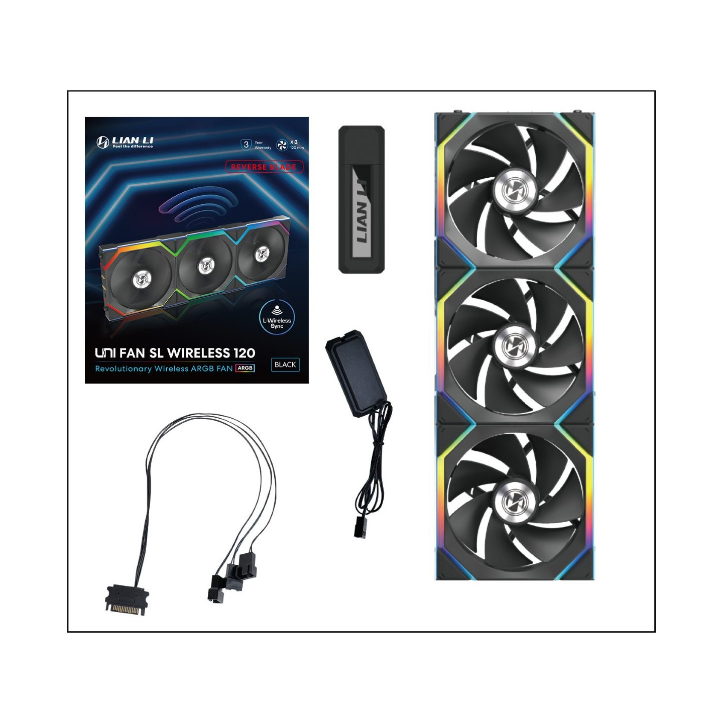 Lian Li UNIFAN SL Wireless 120 Case Fan 3-Pack Black (Boxed) — Buy in Cyprus with Fast Delivery