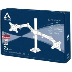 Buy Arctic Z2 (Gen 3) - Z2 (Gen 3) - Dual Monitor Arm with 4-Port USB Hub in bla... in Cyprus, Nicosia, Limassol, Larnaka, Pafos