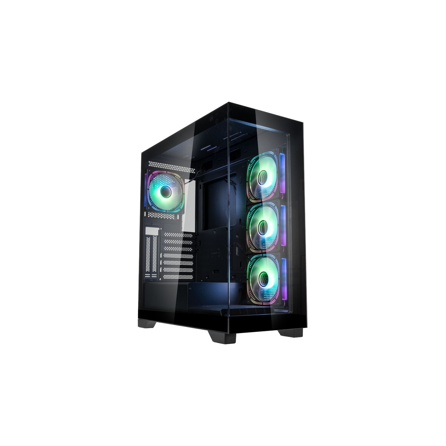 Kolink Unity Peak ARGB Midi Tower Showcase - Black - ATX, 400mm GPU Clearance, 4x Pre-Installed ARGB Fans