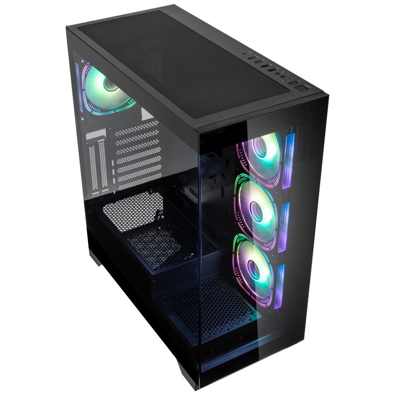 Kolink Unity Peak ARGB Midi Tower Showcase - Black - ATX, 400mm GPU Clearance, 4x Pre-Installed ARGB Fans