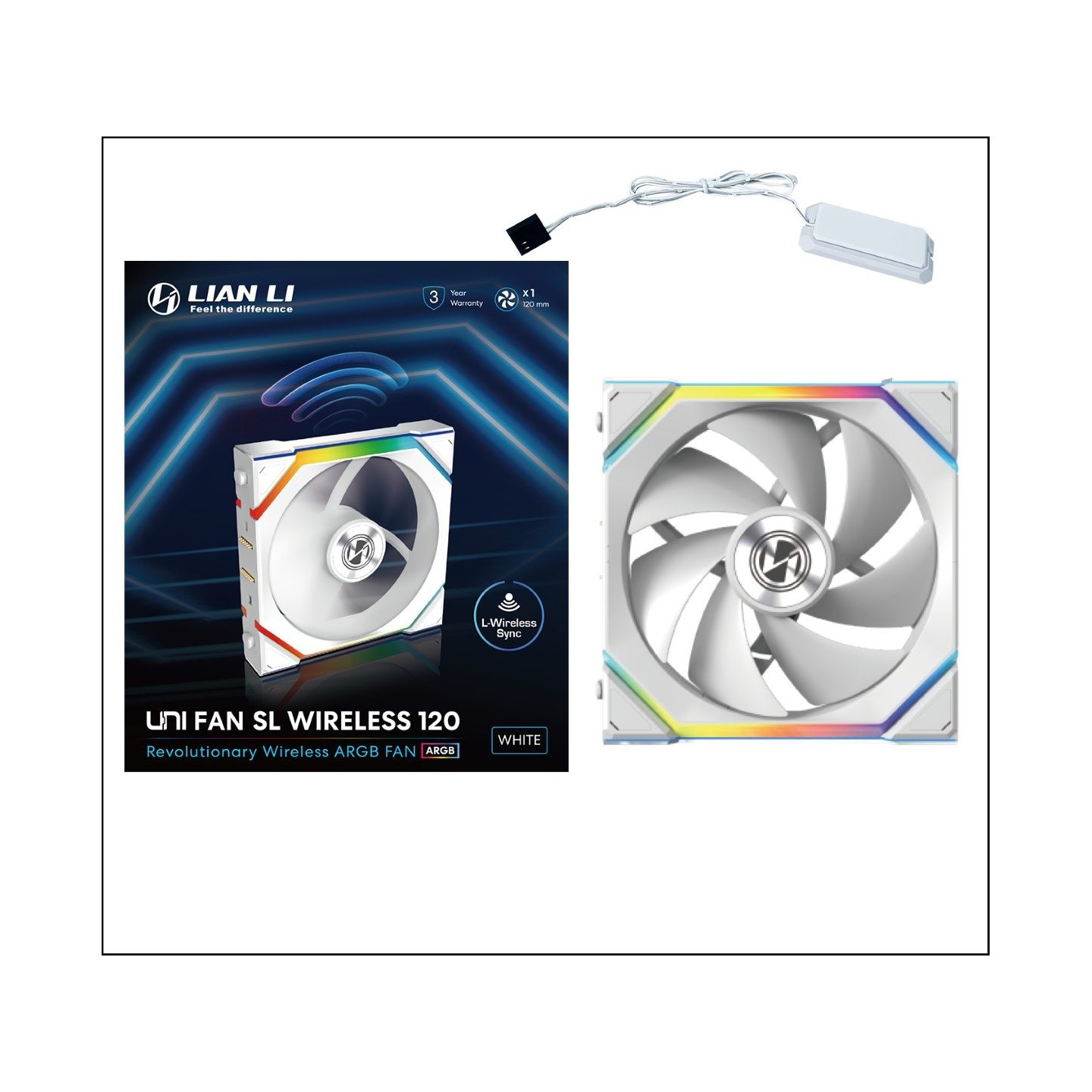 Lian Li UNI FAN SL Wireless 120 Case Fan White - 12SL1W1W (Boxed) — Buy in Cyprus with Fast Delivery
