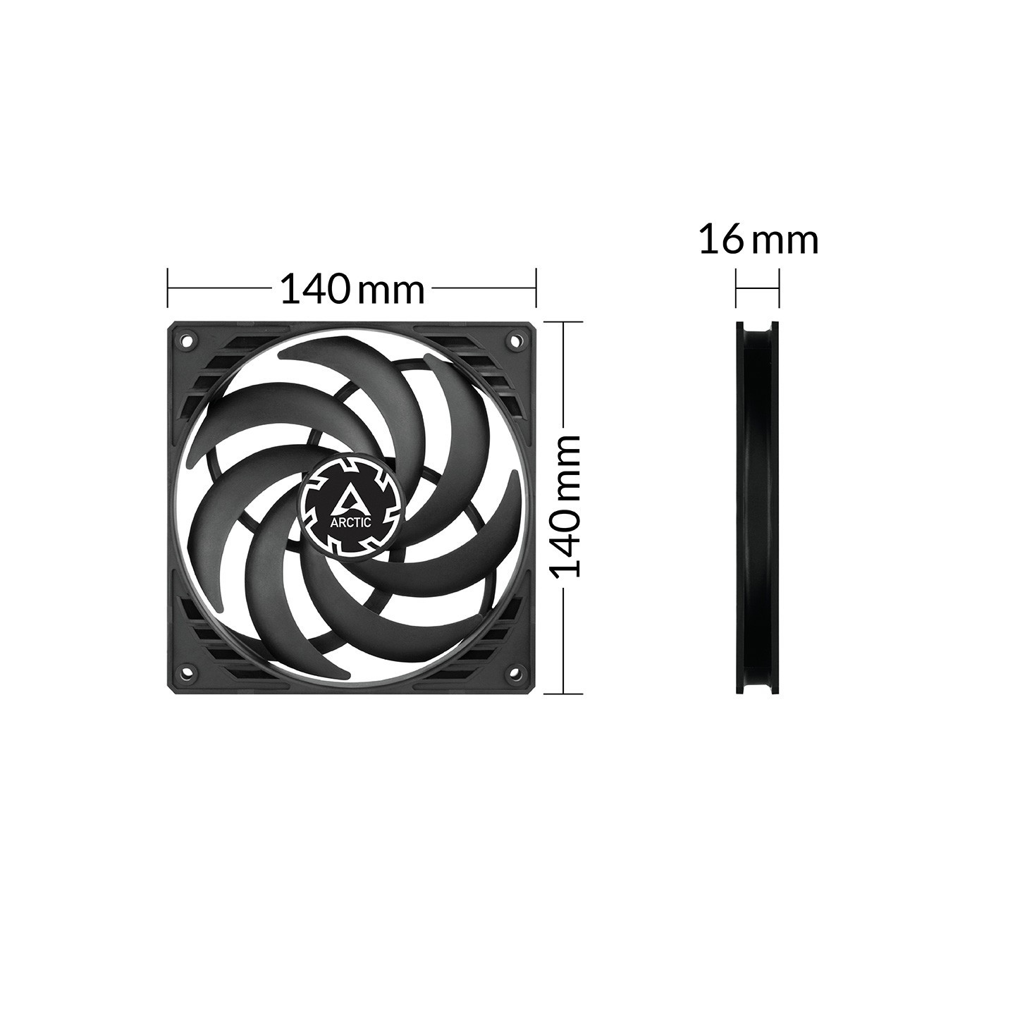ARCTIC P14 PWM PST 140mm Case Fan - Black (Boxed) — Buy in Cyprus with Fast Delivery